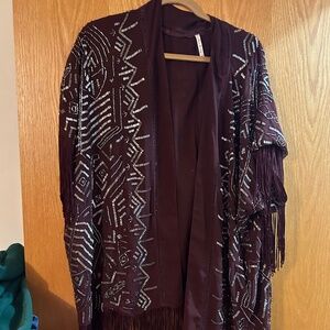 Size large Willow and Clay Merlot Beaded fly away